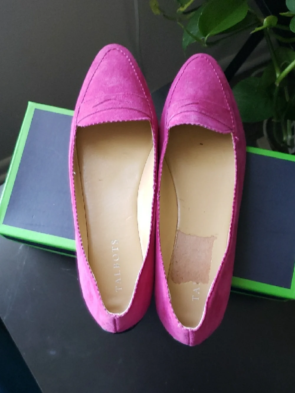 Talbots Fuchsia Suede Pointed-Toe Loafers - Picture 6 of 7